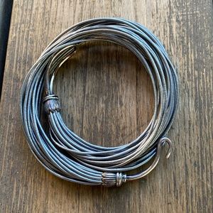Chan Luu Gray Cord Wrap Bracelet or Choker Necklacd